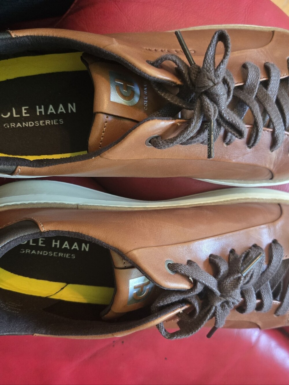 Cole Haan Men’s Brown Leather GrandSeries Sneaker-Style Loafers